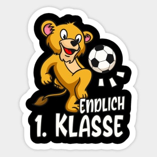 1. Klasse Schulkind Schulanfang Fußball Löwe Sticker